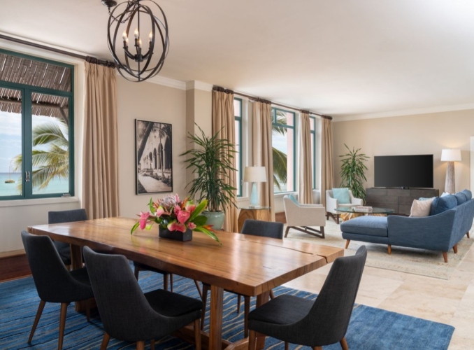 Living room of a luxury suite.