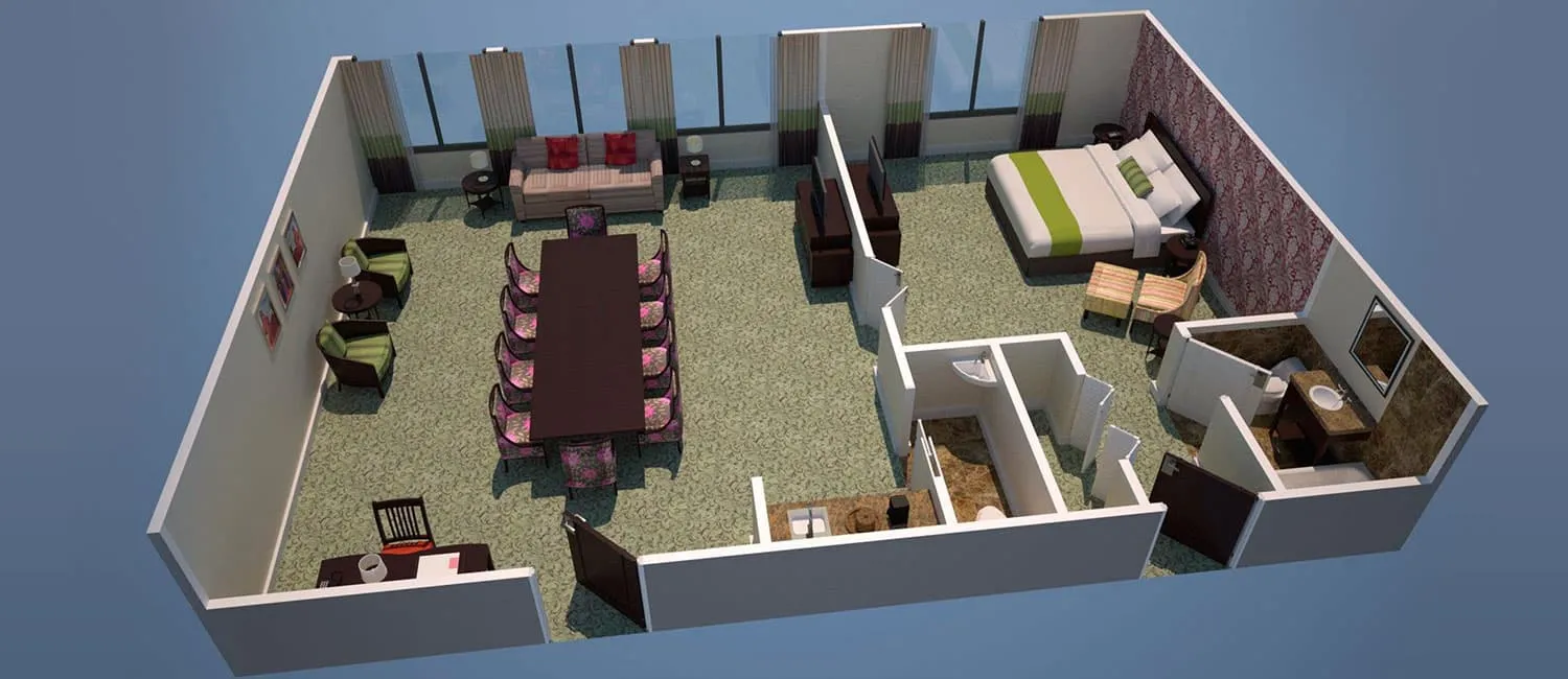 Floor plan of the Historic Garden Suite.