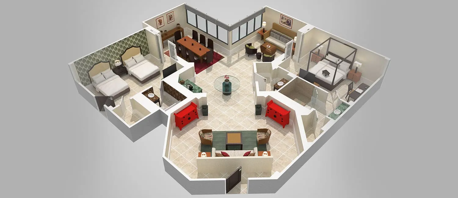 Floor plan of the Queen Ka‘ahumanu Suite.
